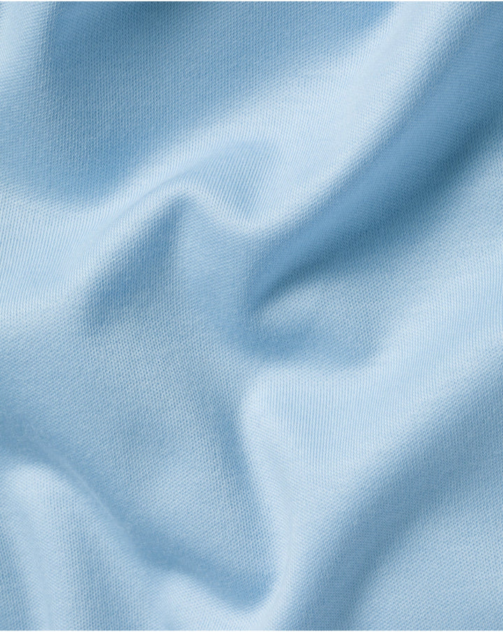 Sky Blue Plain Short Sleeve Jersey Polo