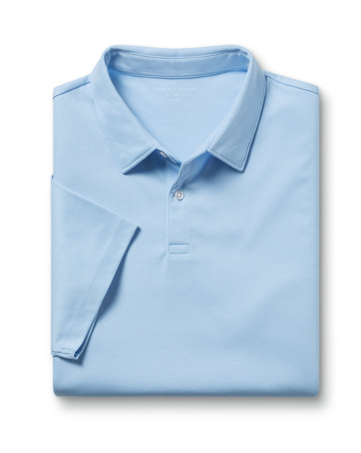 Sky Blue Plain Short Sleeve Jersey Polo
