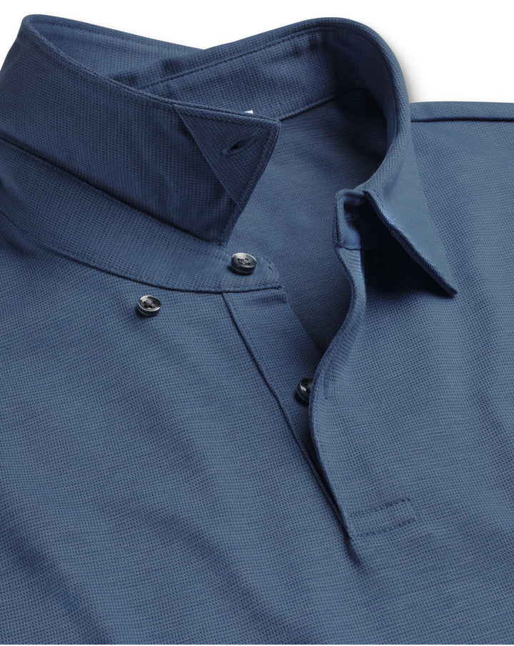 Steel Blue Cotton Tencel Tyrwhitt Cool Polo