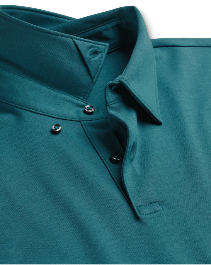 Teal Green Plain Short Sleeve Jersey Polo