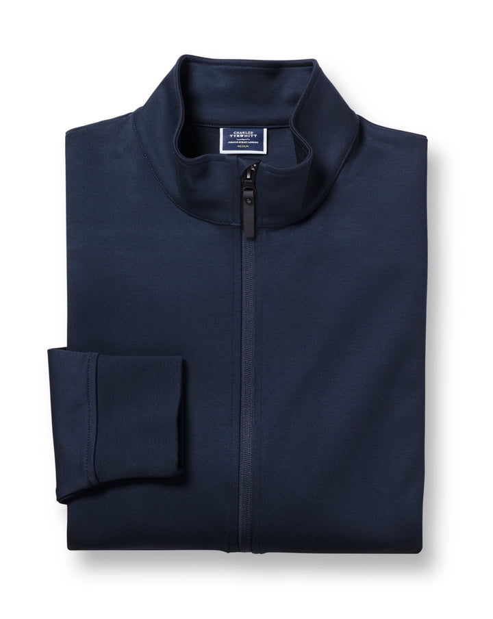 Navy Blue Performance Long Sleeve Funnel Neck Jacket