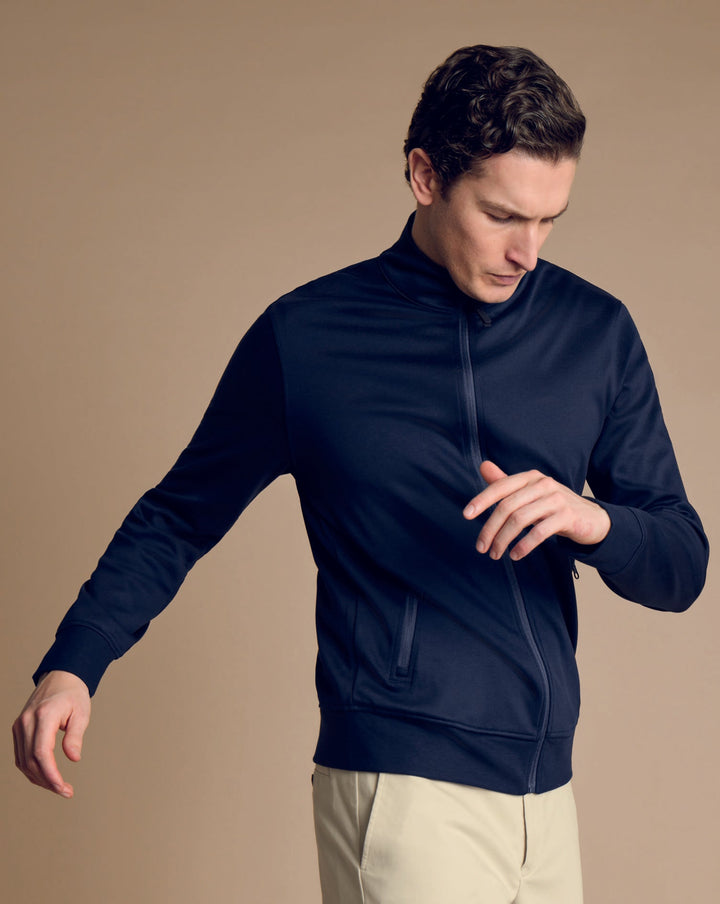 Navy Blue Performance Long Sleeve Funnel Neck Jacket