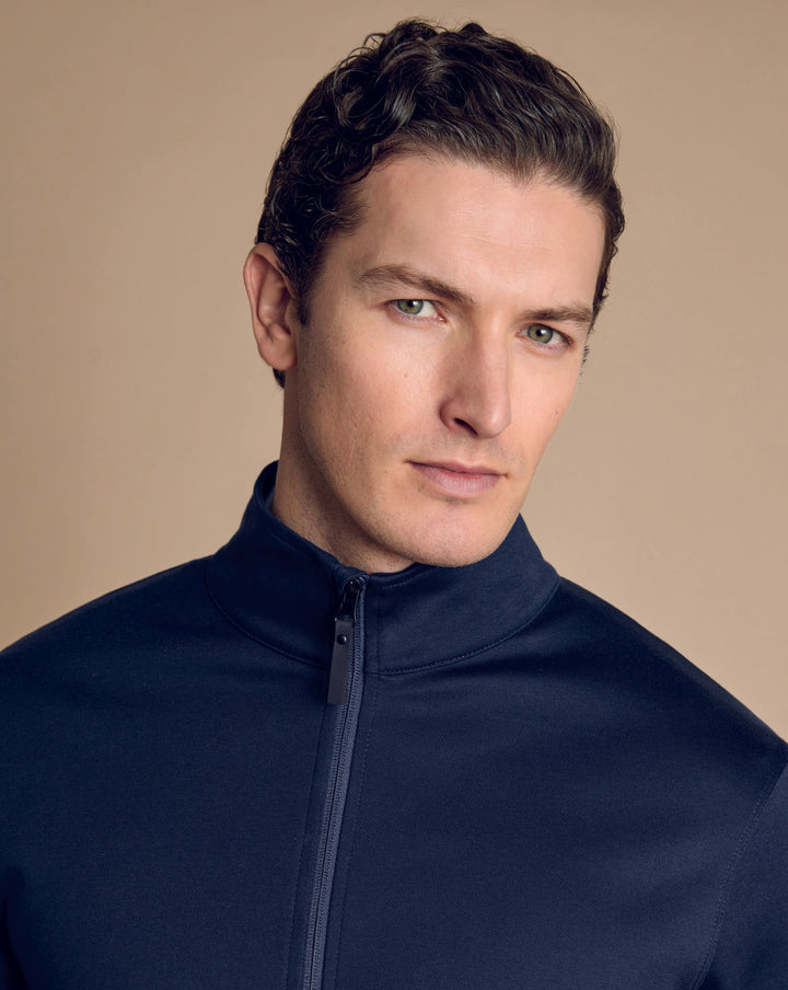 Navy Blue Performance Long Sleeve Funnel Neck Jacket