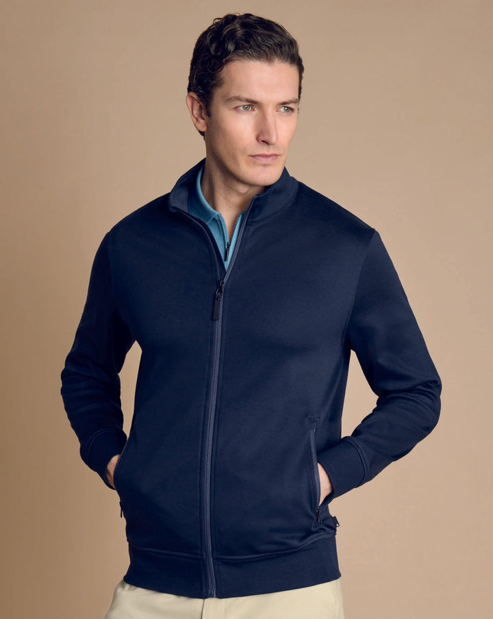 Navy Blue Performance Long Sleeve Funnel Neck Jacket