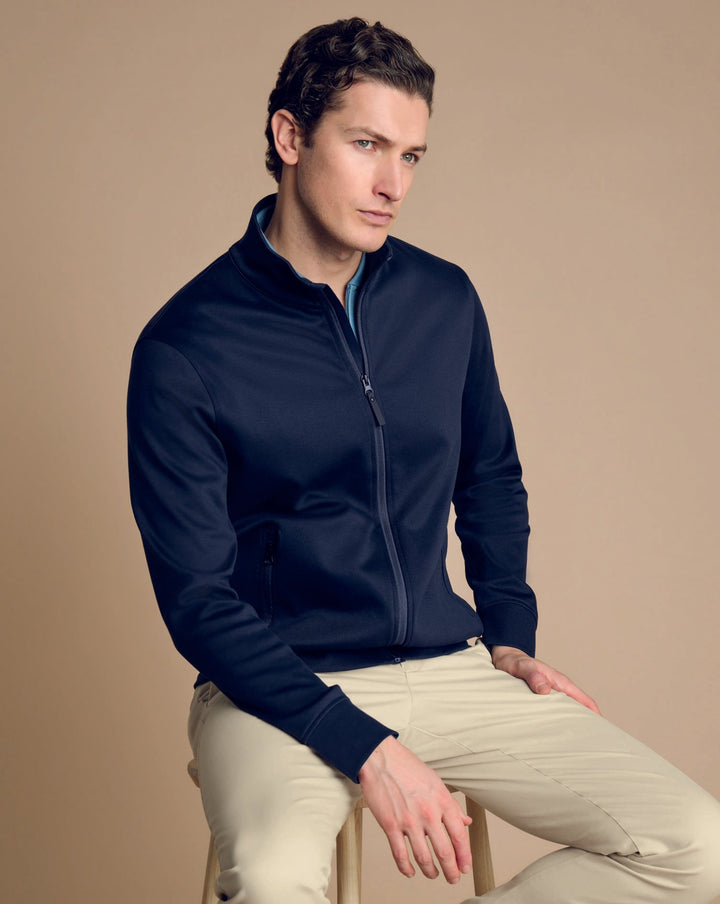 Navy Blue Performance Long Sleeve Funnel Neck Jacket