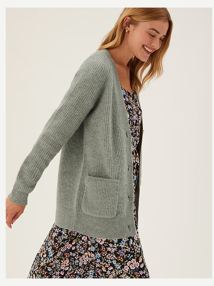 M&S Ladies V Neck Cardigan T38/0962