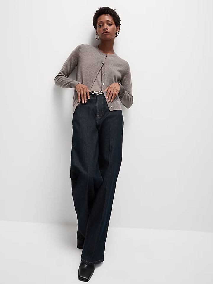 M&S Ladies R/N (Marino Wool) Cardigan T38/8623 ( Brown )