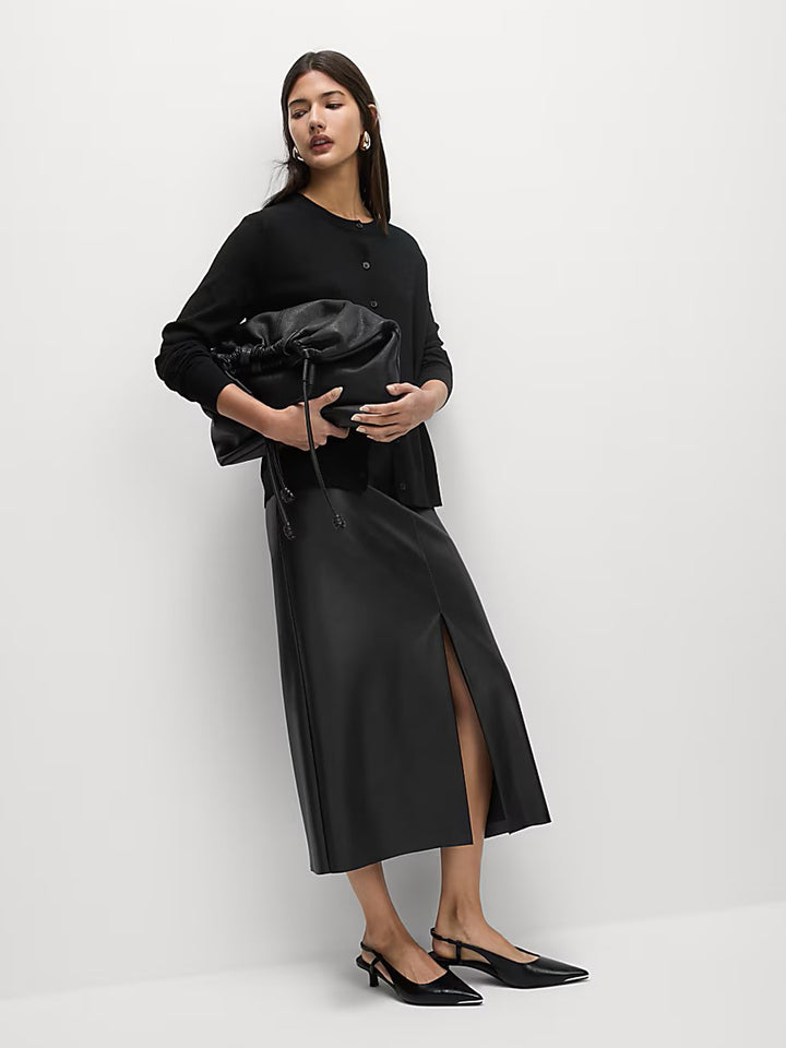 M&S Ladies R/N (Marino Wool) Cardigan T38/8623 ( Black )