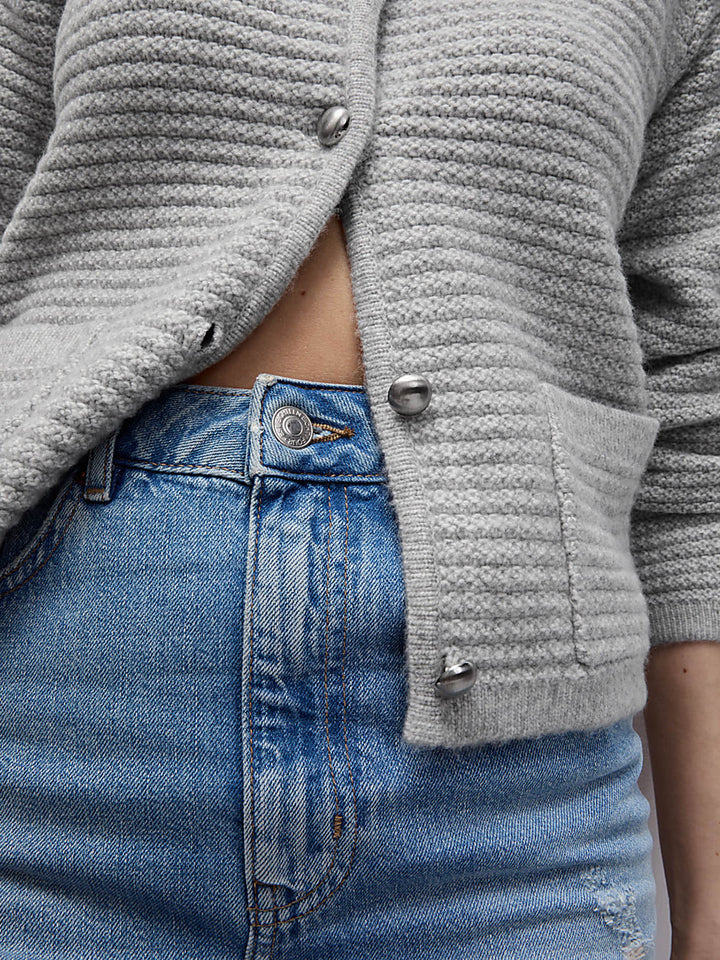 M&S Ladies R/N Cardigan T38/9022 (Grey)