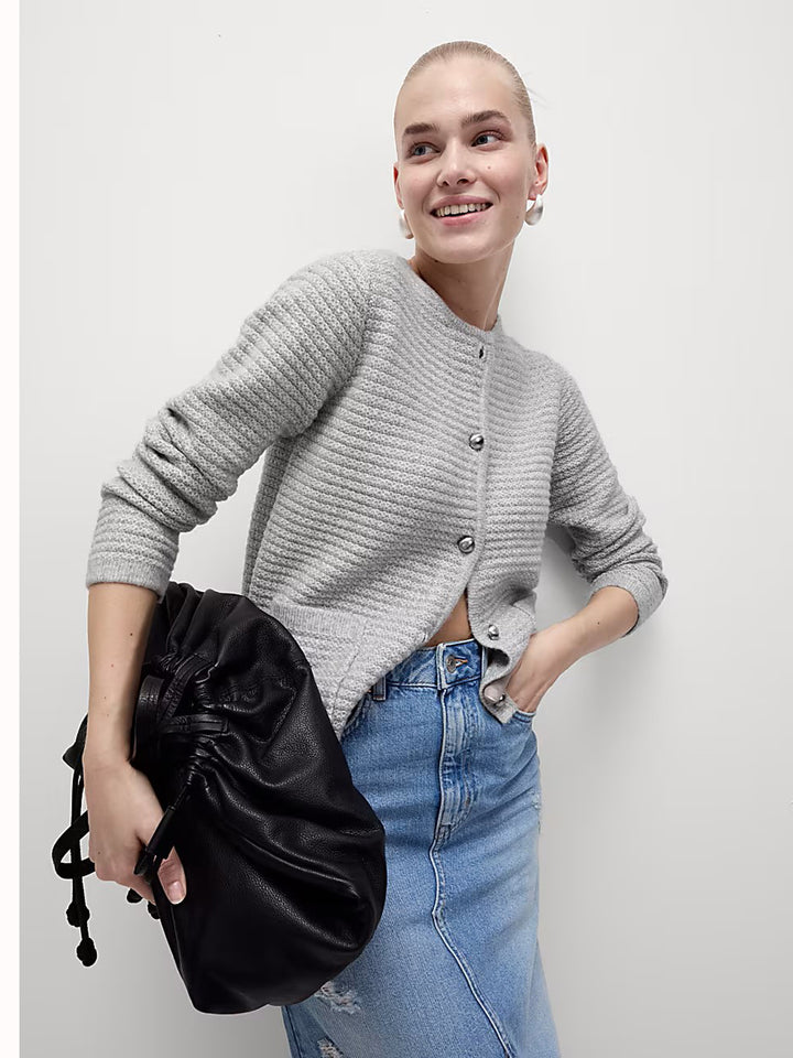 M&S Ladies R/N Cardigan T38/9022 (Grey)