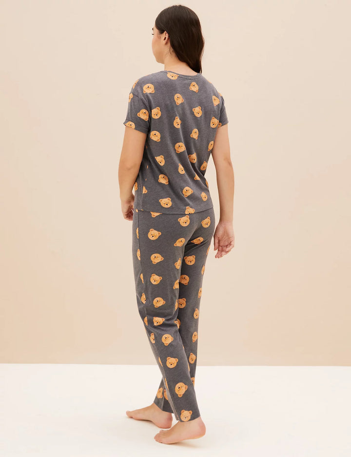 M&S Ladies 2 Pack Night Suit Pure Cotton T37/4505F