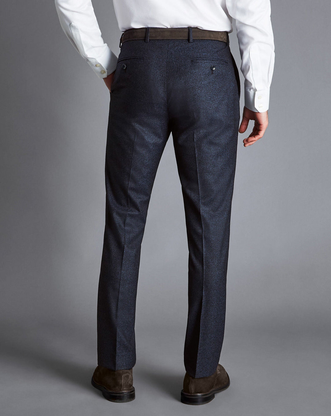 Charles Tyrwhitt Ink Blue Italian Flannel Slim Fit Suit Trouser