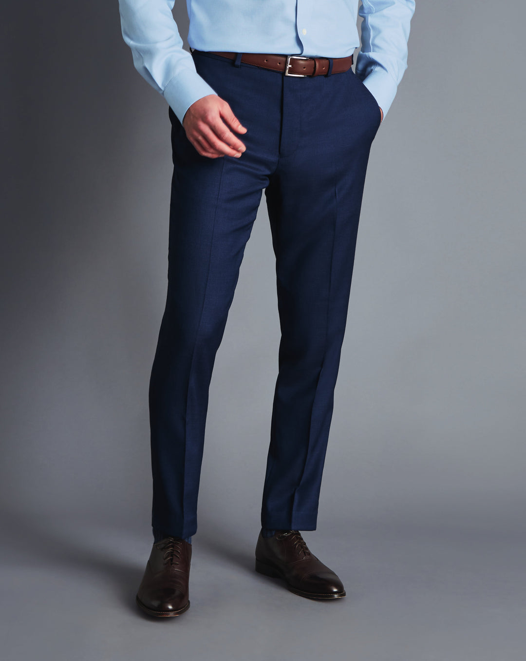 Indigo Blue Slim Fit Ultimate Performance Birdseye Suit Trouser