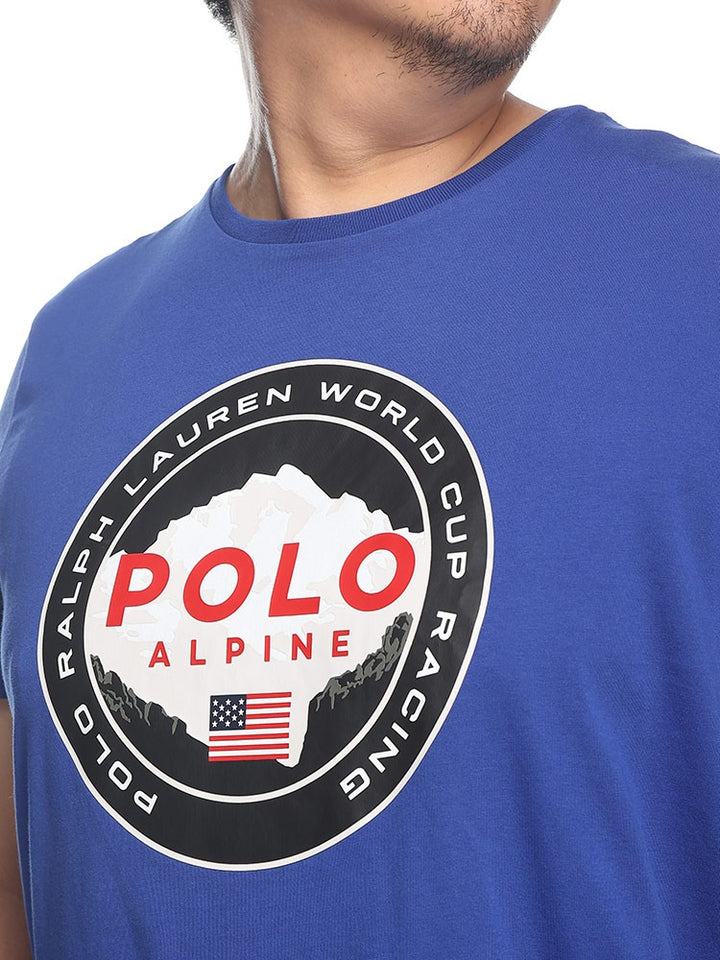 R-L Men S/S Baged Alpin Flag Print R/N T-Shrit-10411