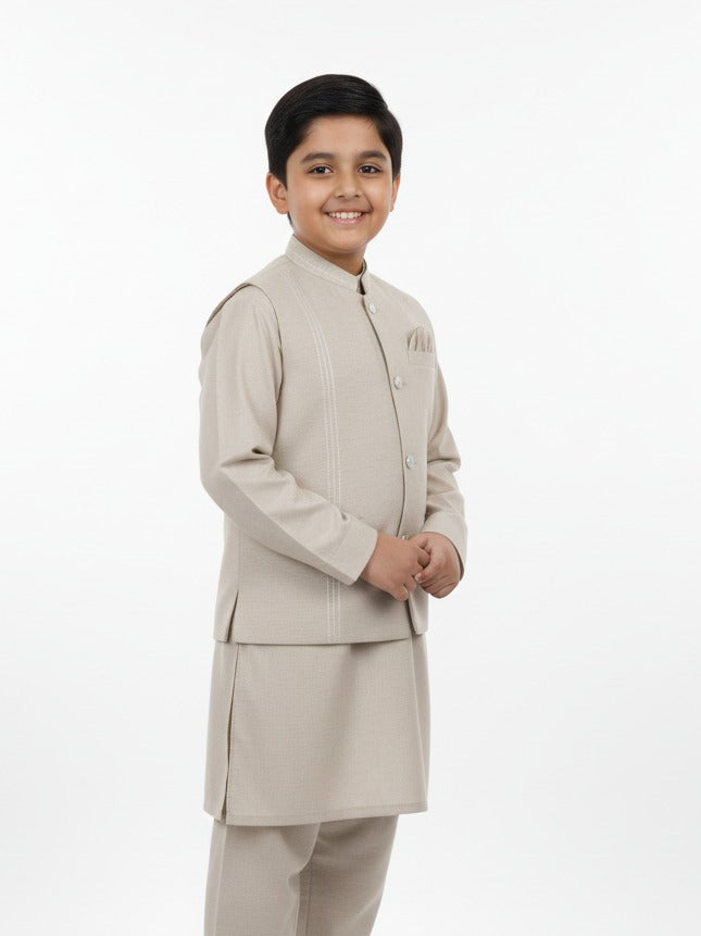 D2 Boys Shalwar Suit With Waist coat 3Pcs #308 (SS-25)