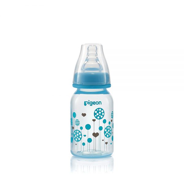 Pigeon Baby Flexible Soft & Elastic PP Feeding Bottle 120ml 0m+ (Blue) #79225 (W-22)