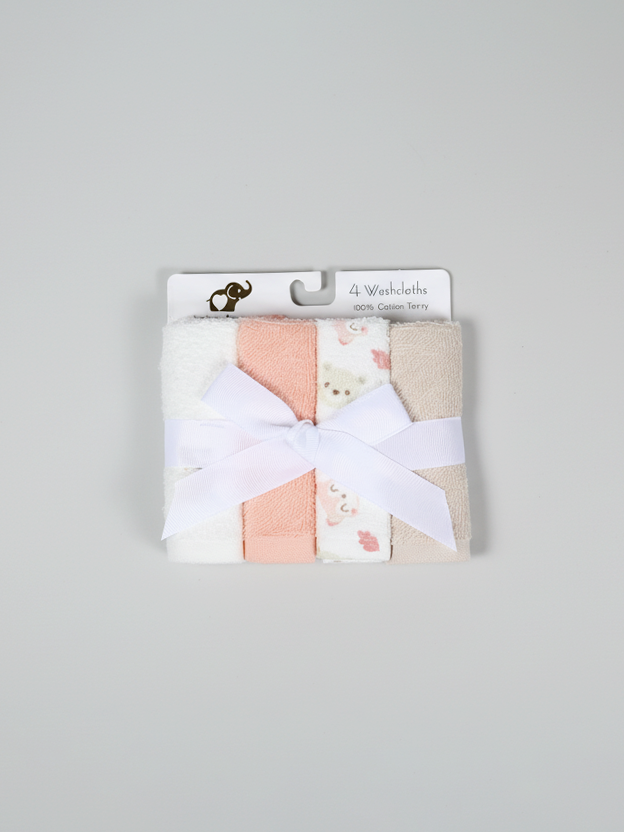 Bebe Favour Baby Wash Cloth 4Pk #61205 (S-25)