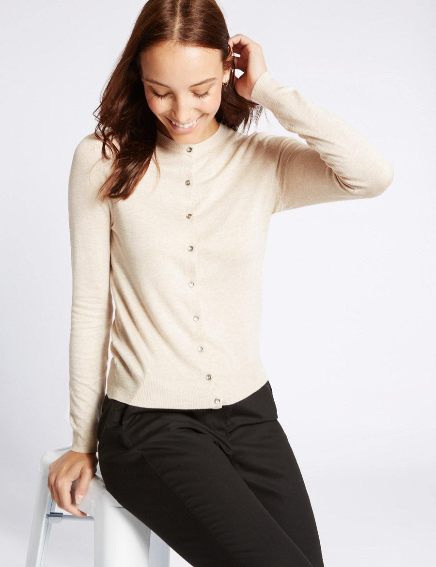M&S Ladies F/S Cardigan Classic T38/5659