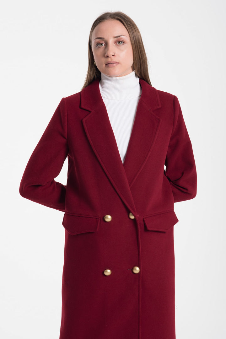 LaDonna Ladies Long Coat With Button 70553