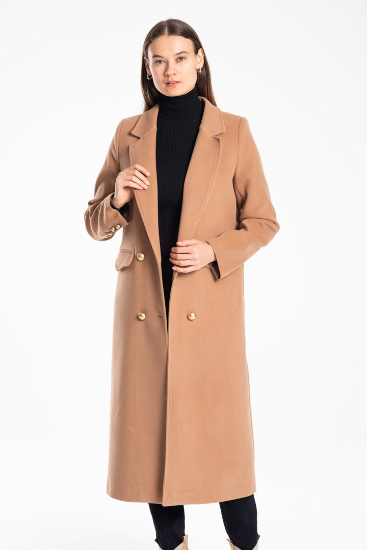 LaDonna Ladies Long Coat With Button 70553