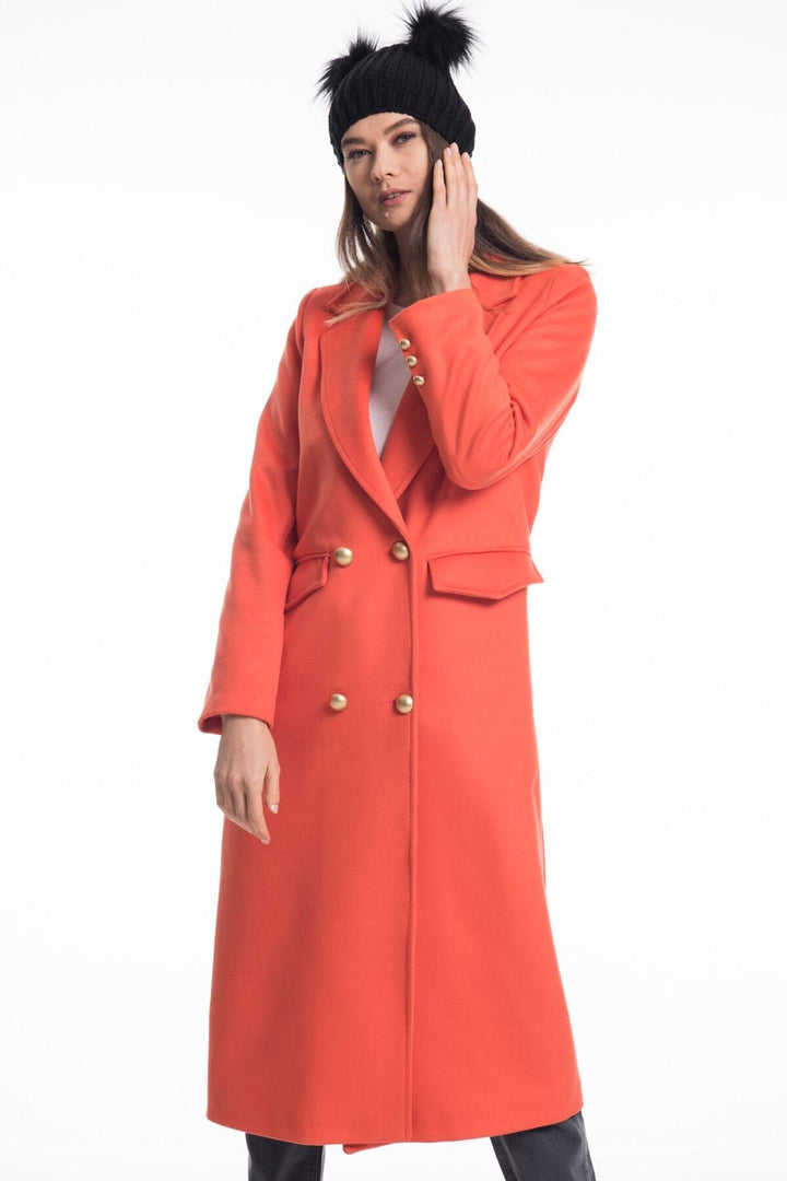 LaDonna Ladies Long Coat With Button 70553
