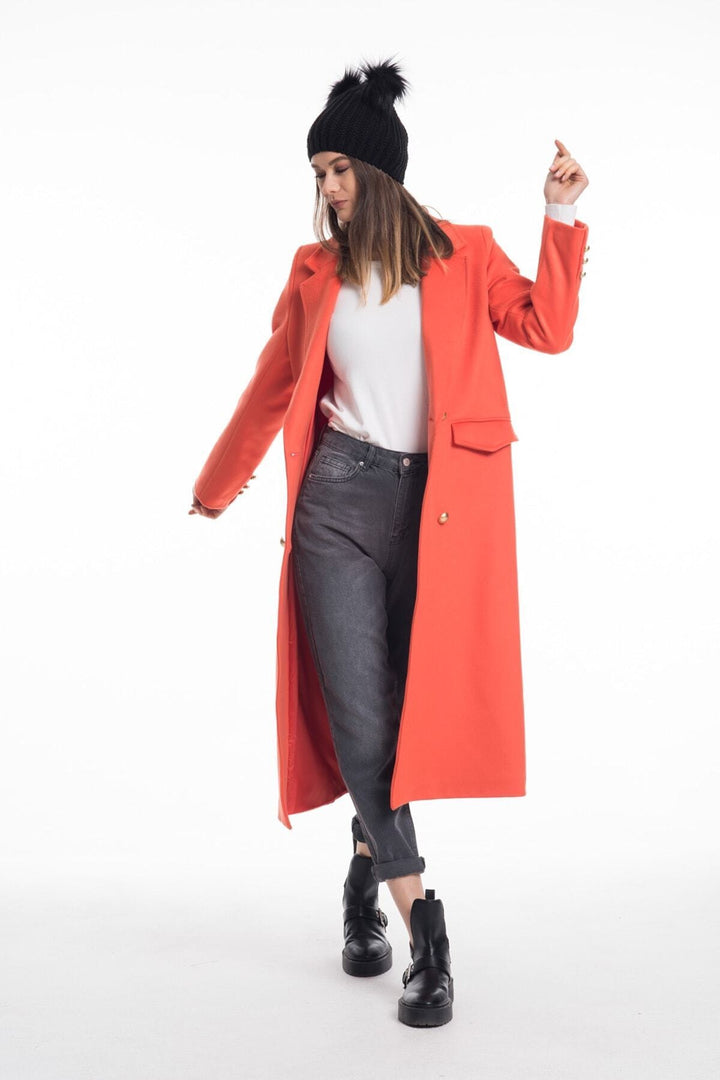 LaDonna Ladies Long Coat With Button 70553