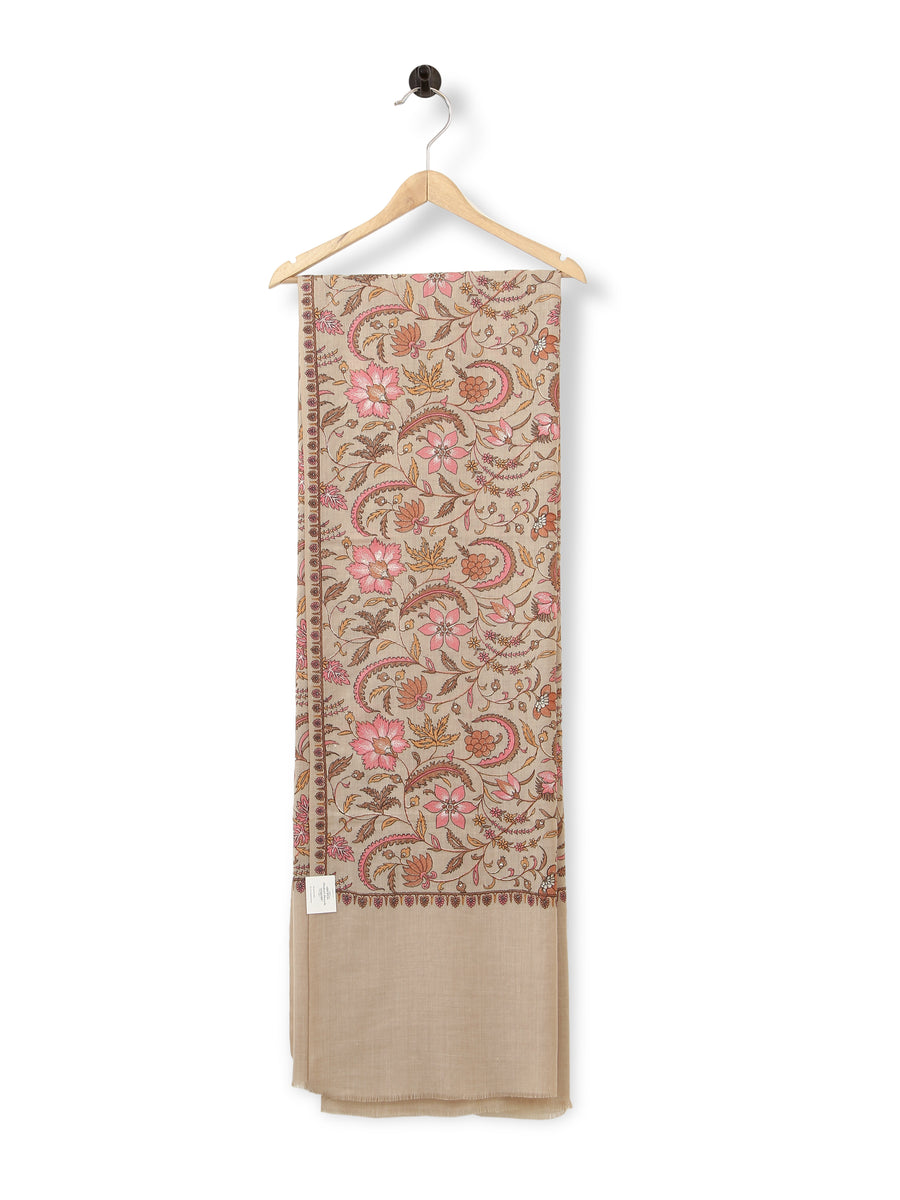 HS Ladies Ari Jamawar Jall Multi Color Shawl (Skin)