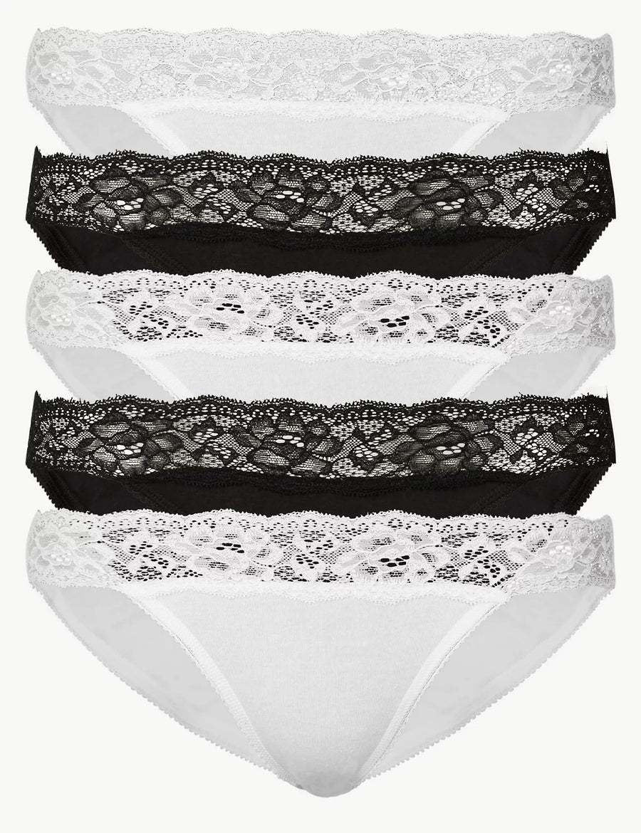 M&S Ladies 5 Pack Thong T61/4521