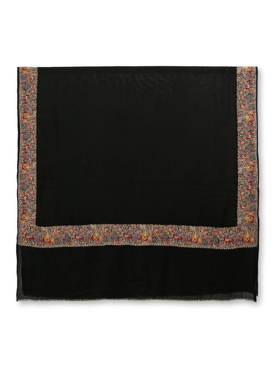 HS Four Bourder Shawl Pashmina (Black)