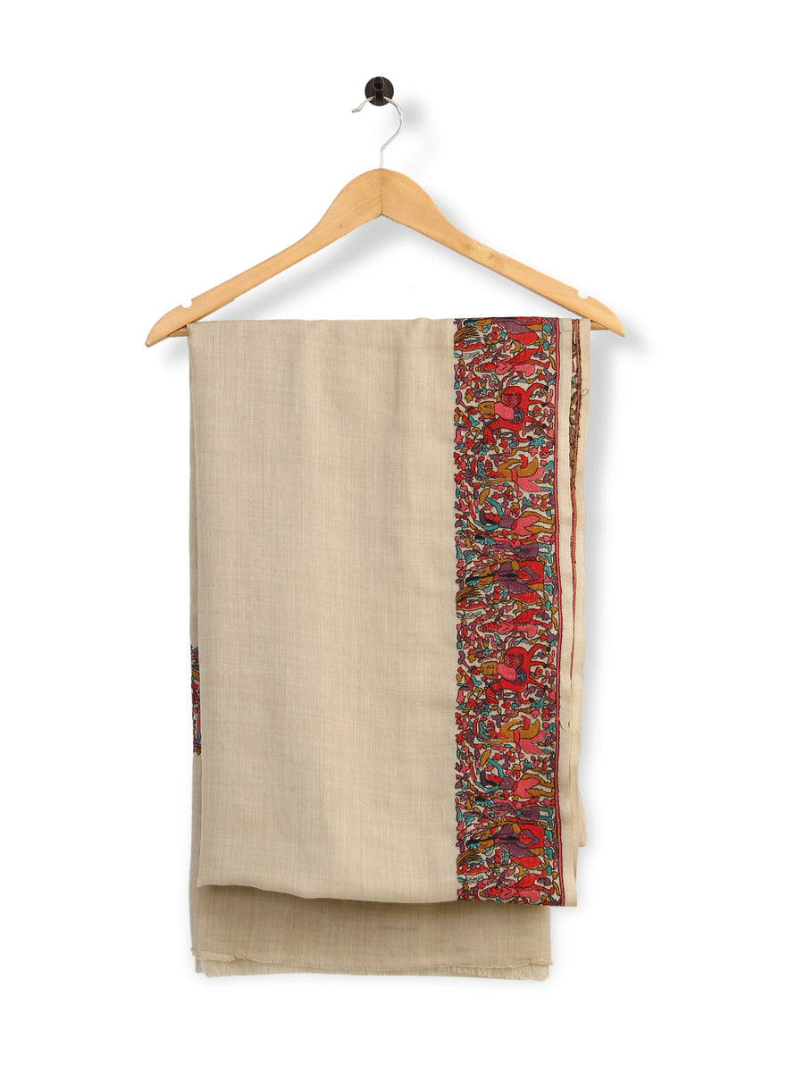 HS Four Bourder Shawl Pashmina (Silver)