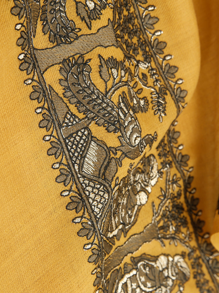 HS Zari Peacock Border Shawl Pashmina