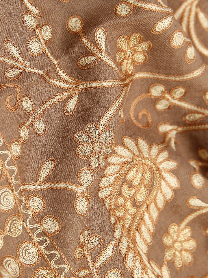 HS MP Salfe Zari Jall Pista Shawl Pashmina