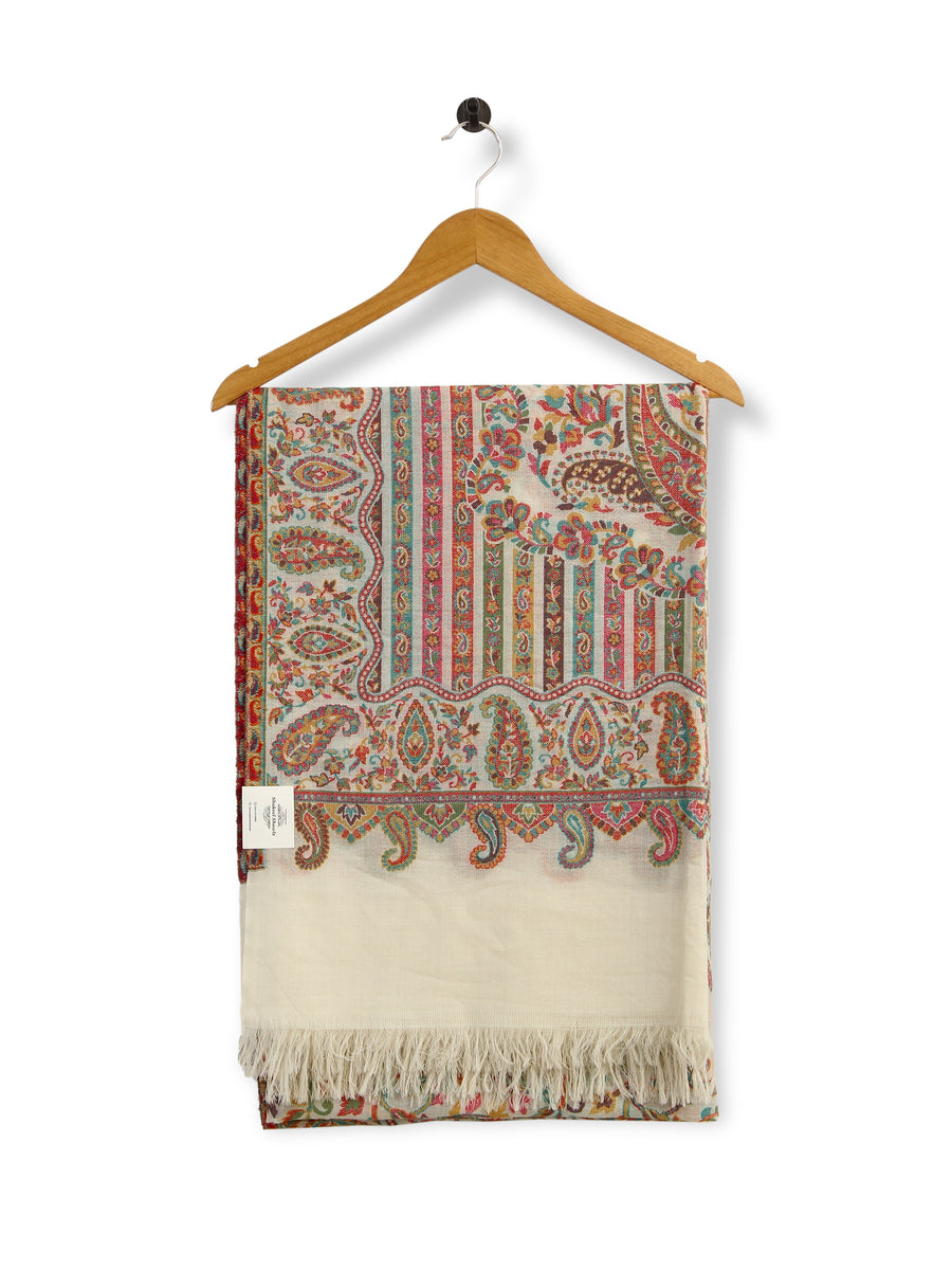 HS Kani Shawl Pure Pashiman (White)