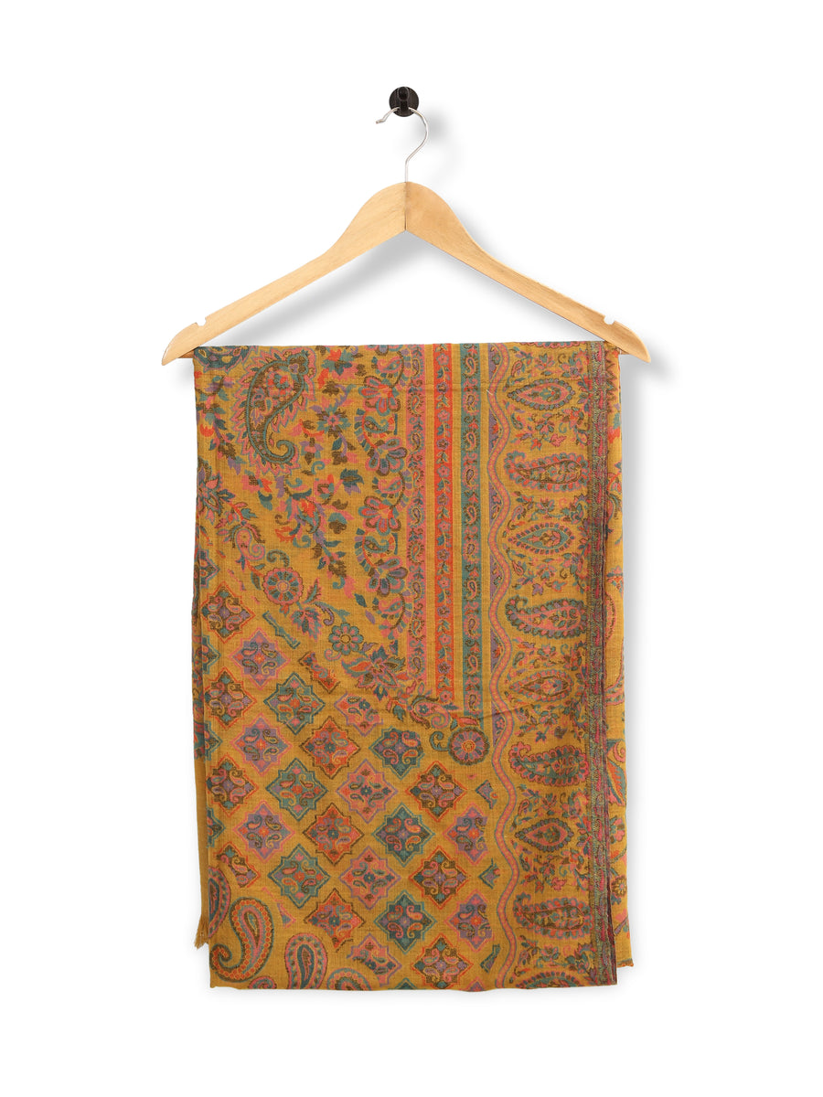 HS Kani Shawl Pure Pashiman (Mustard)
