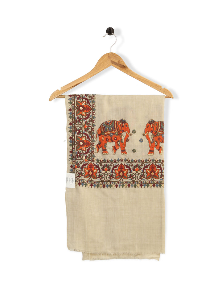 HS Elephant Pallah Shawl Pashiman (Silver)