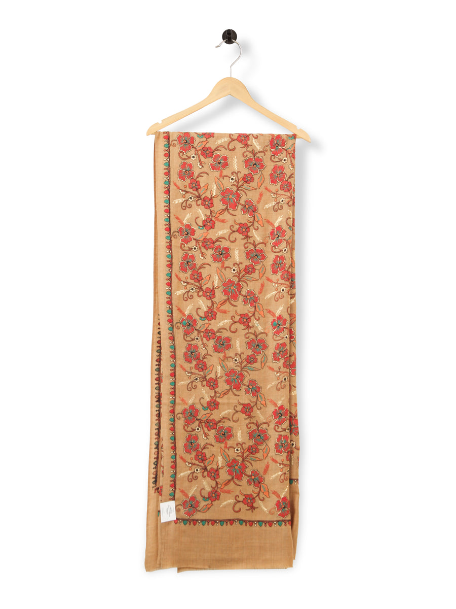 HS Gulab Kar Jall Shawl Pashiman (Natural)