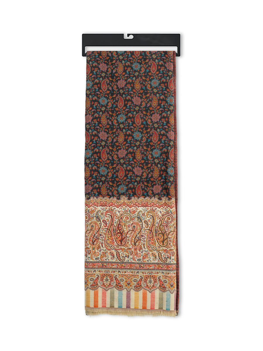 HS Kani Jall Wool Shawl Pashmina - Black