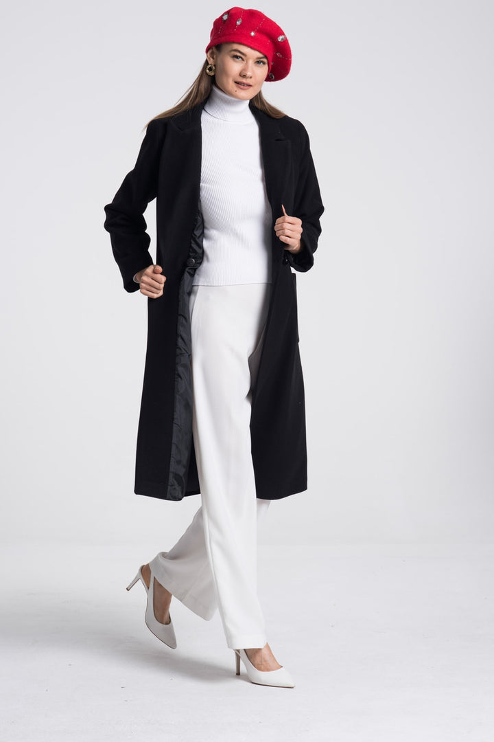 LaDonna Ladies Double Buttons Double Breast Long Coat 70581