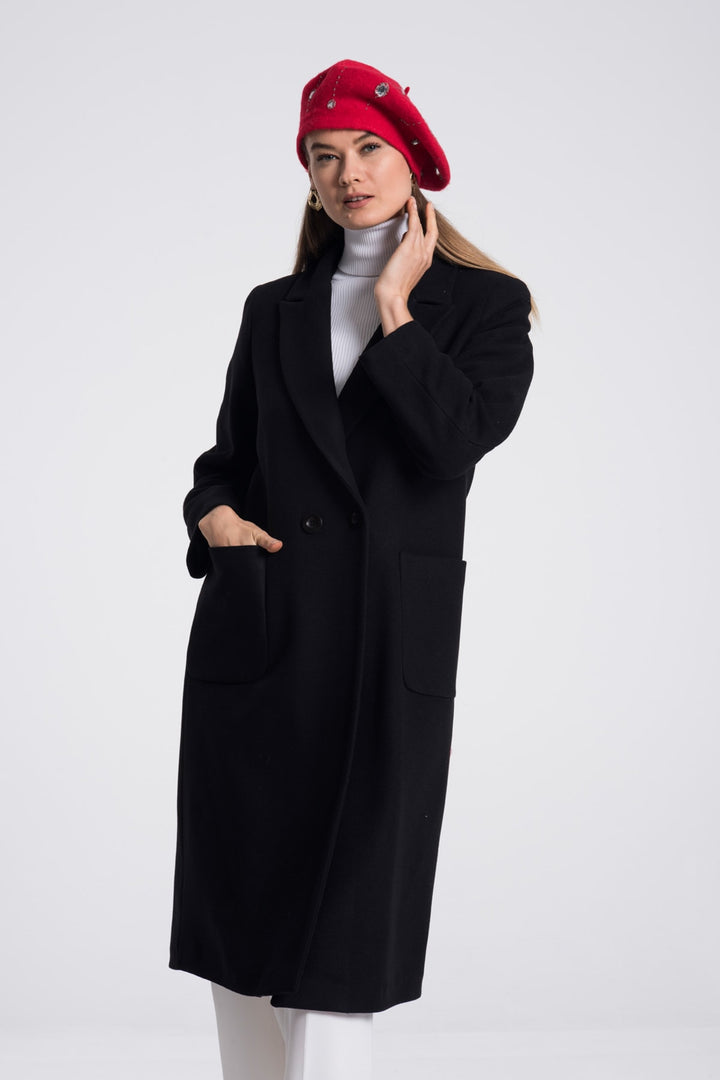 LaDonna Ladies Double Buttons Double Breast Long Coat 70581