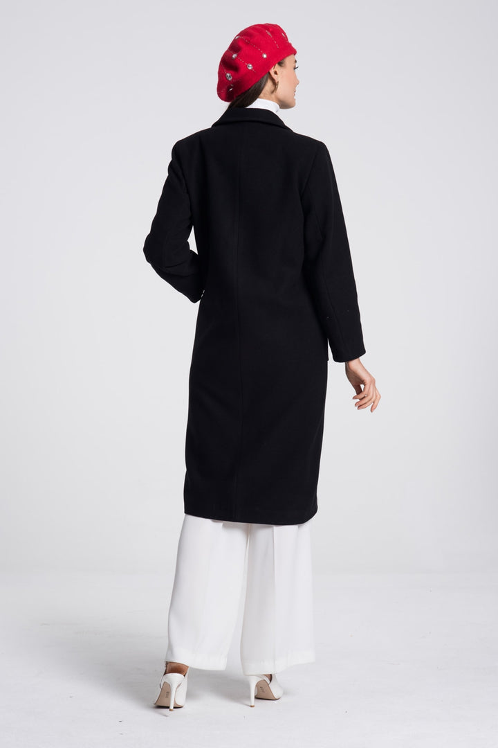 LaDonna Ladies Double Buttons Double Breast Long Coat 70581