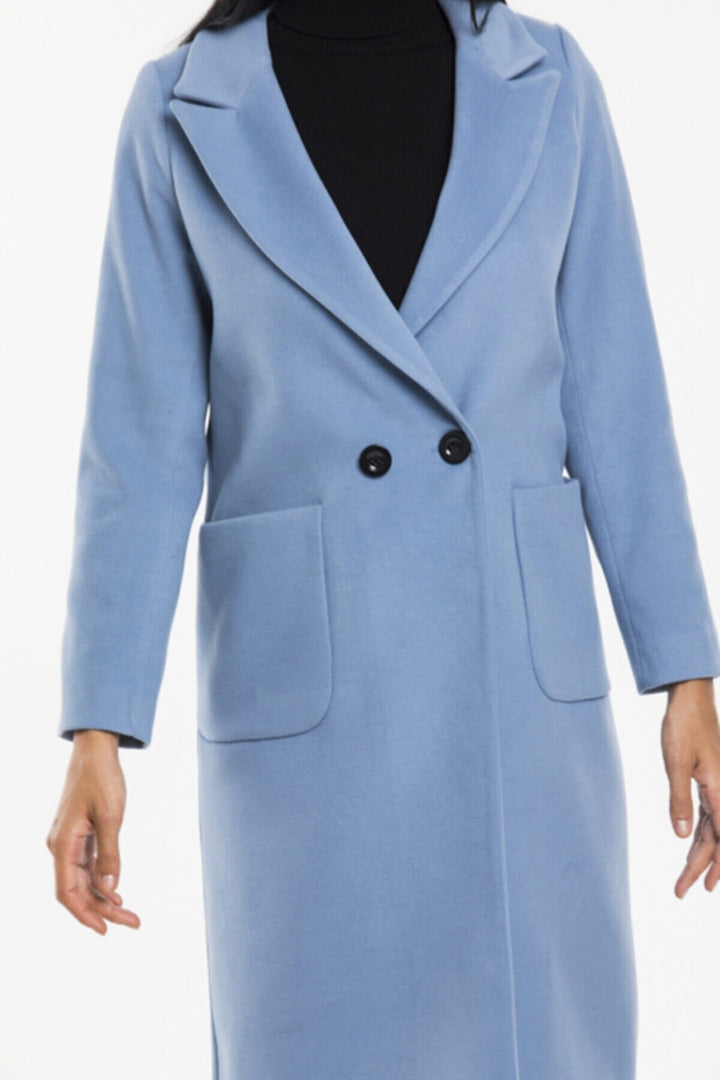 LaDonna Ladies Double Buttons Double Breast Long Coat 70581