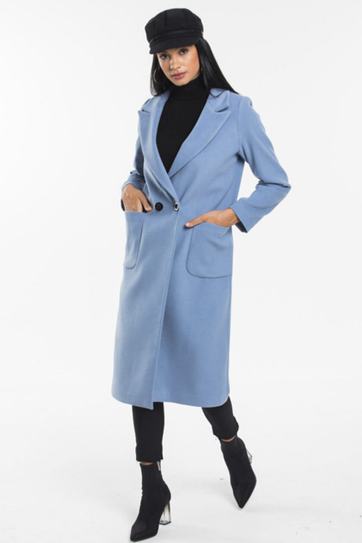 LaDonna Ladies Double Buttons Double Breast Long Coat 70581
