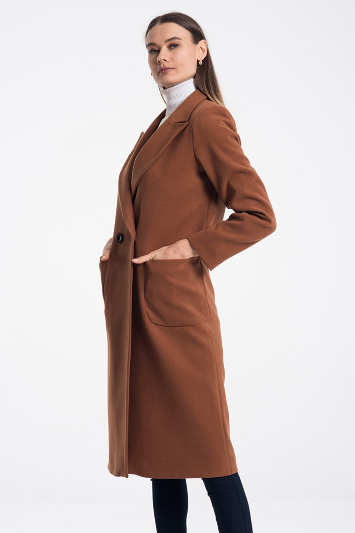 LaDonna Ladies Double Buttons Double Breast Long Coat 70581