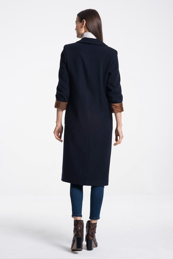 LaDonna Ladies Double Buttons Double Breast Long Coat 70581