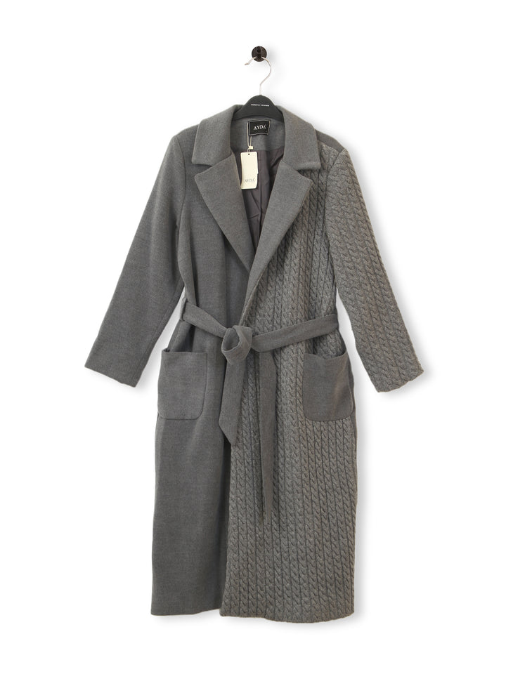 Ayda Ladies Cabel Knit Over Coat 8038