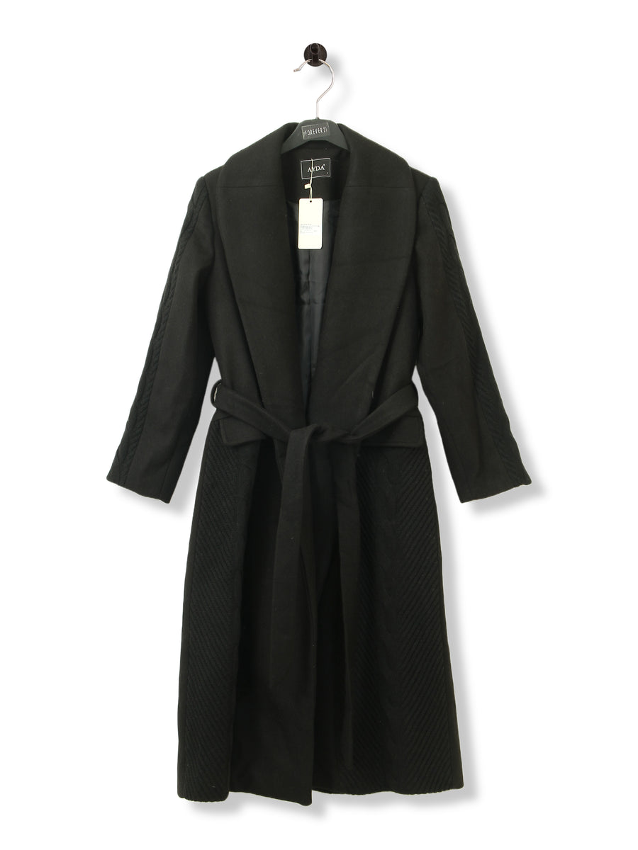 Ayda Ladies Cabel Knit Over Coat 8039