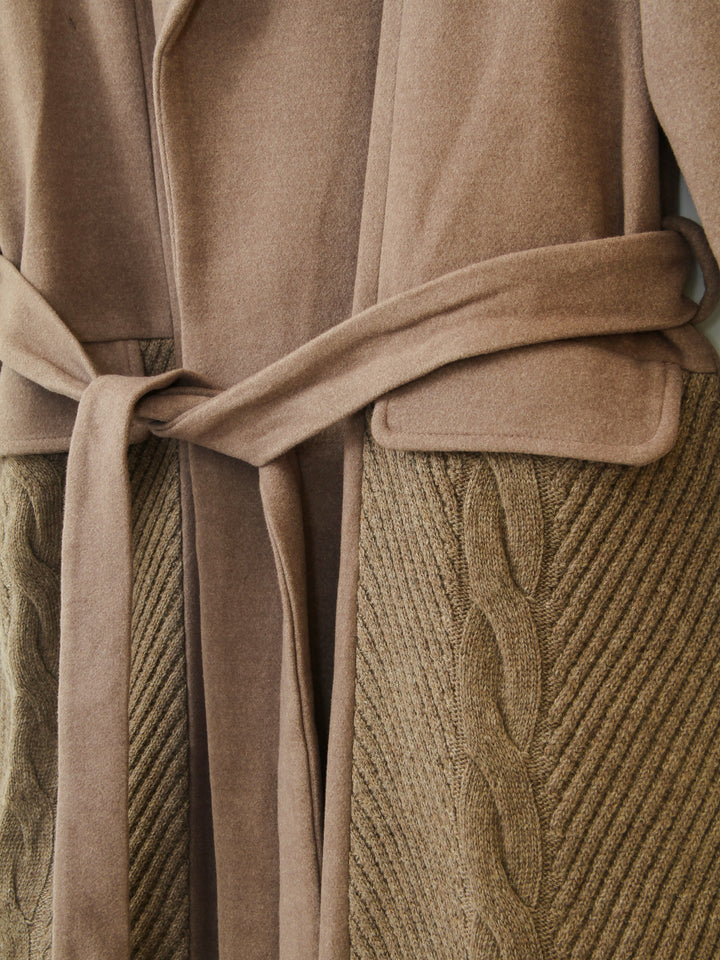 Ayda Ladies Cabel Knit Over Coat 8039