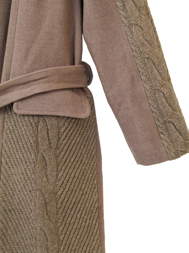 Ayda Ladies Cabel Knit Over Coat 8039