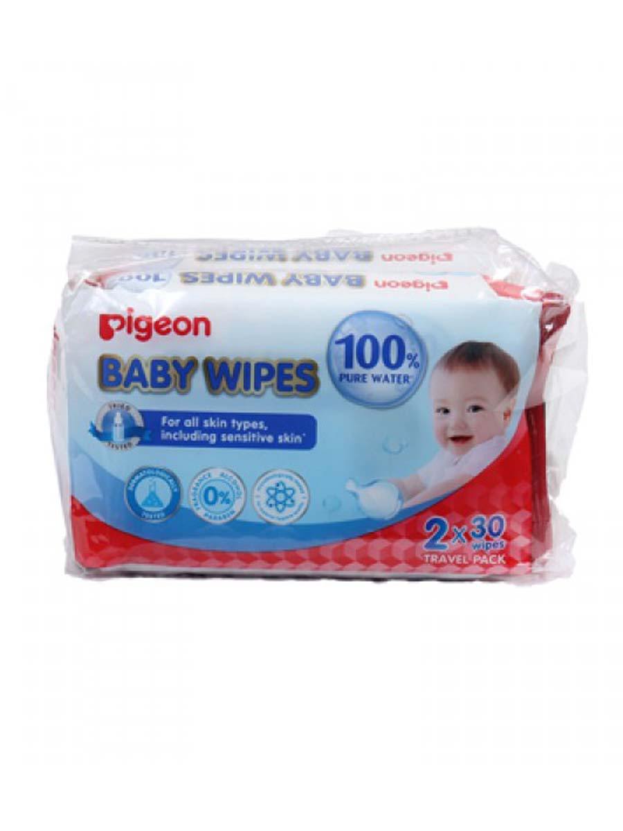 Pigeon Baby Wipes 2Pack 30 Sheets 100% Pure P78101