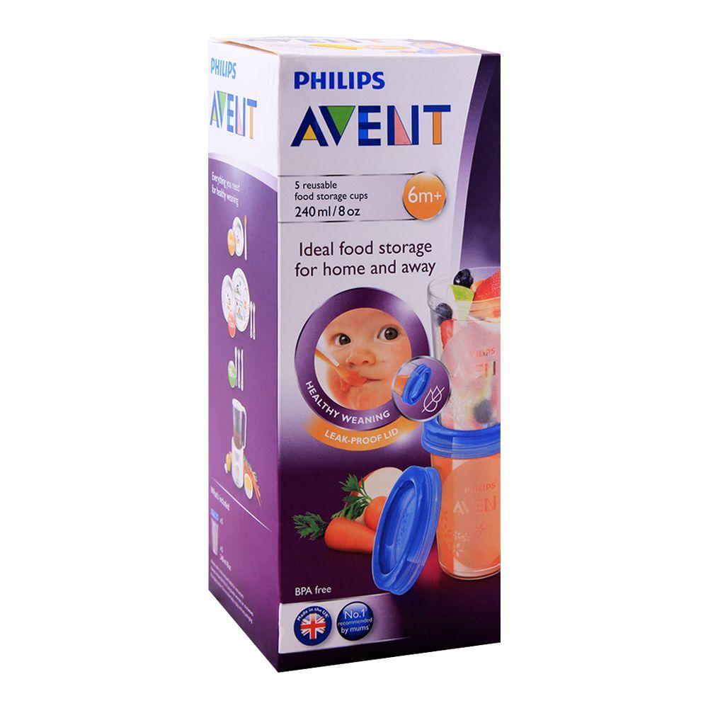 AP Baby Food Storage Cup 6m+ 240ml 5pc SCF639/05 1945 (A+)